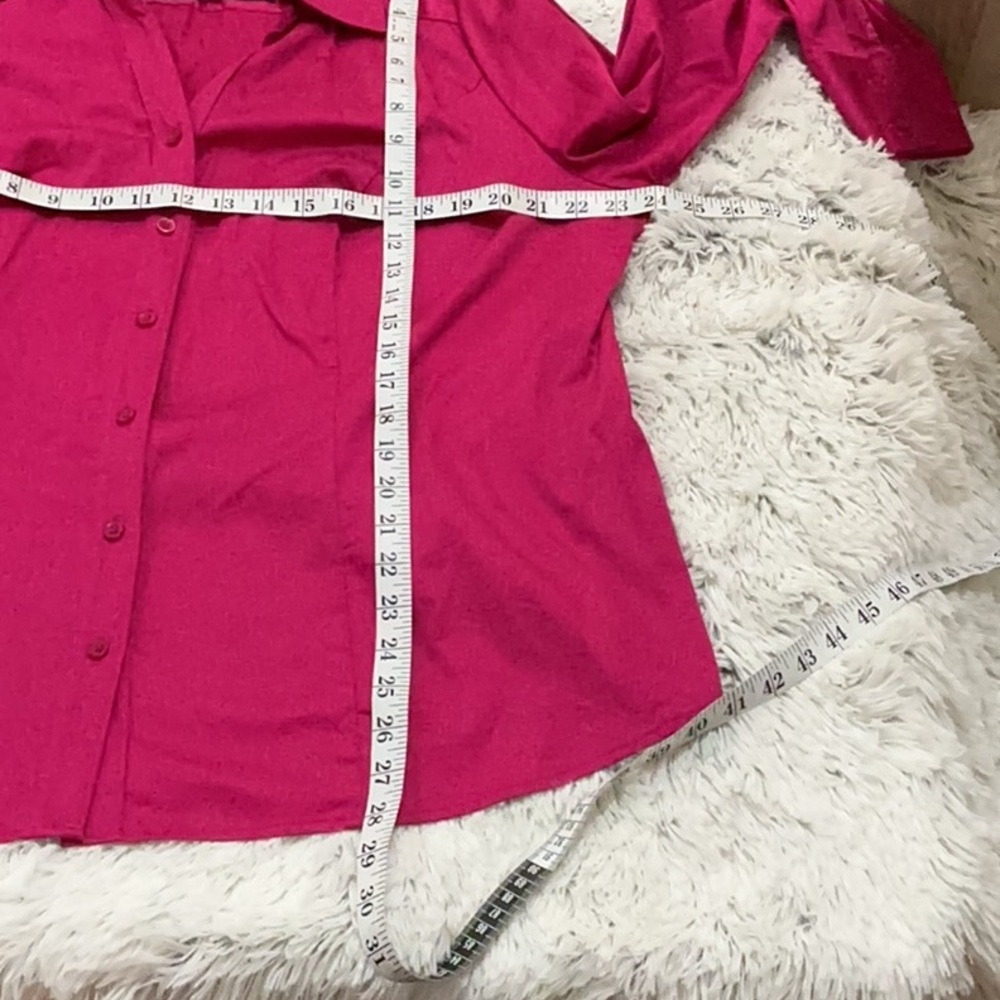 Lane Bryant size 20 pink button down long sleeve top - Picture 11 of 15